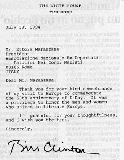 Lettera Clinton