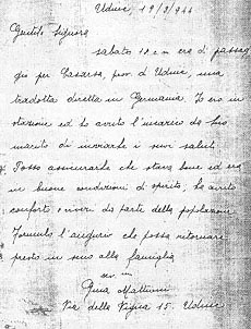 Biglietto di Franco Arriciati